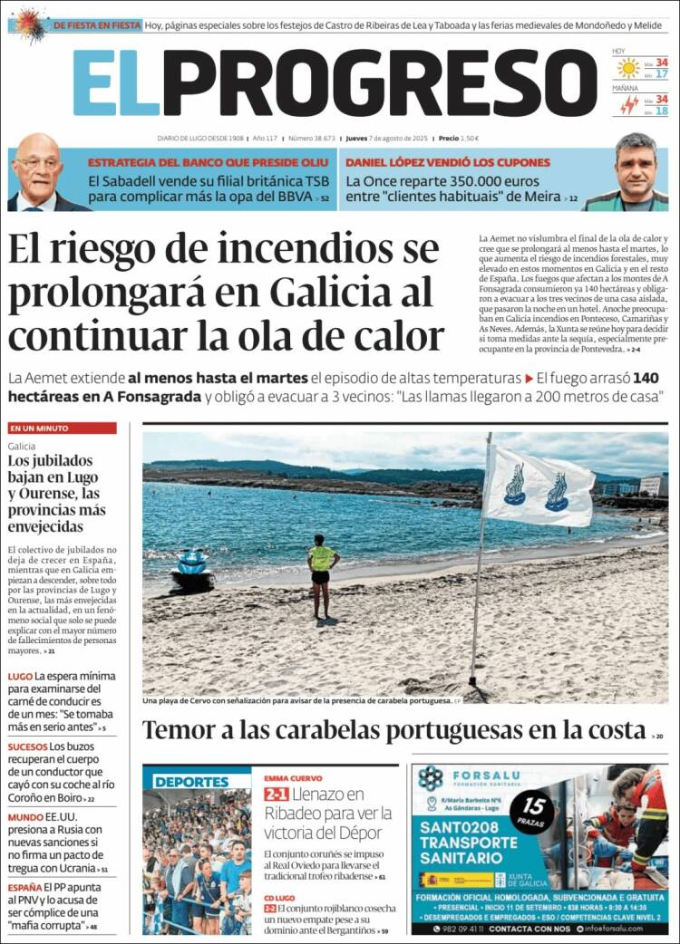 Portada de El Progreso (España)