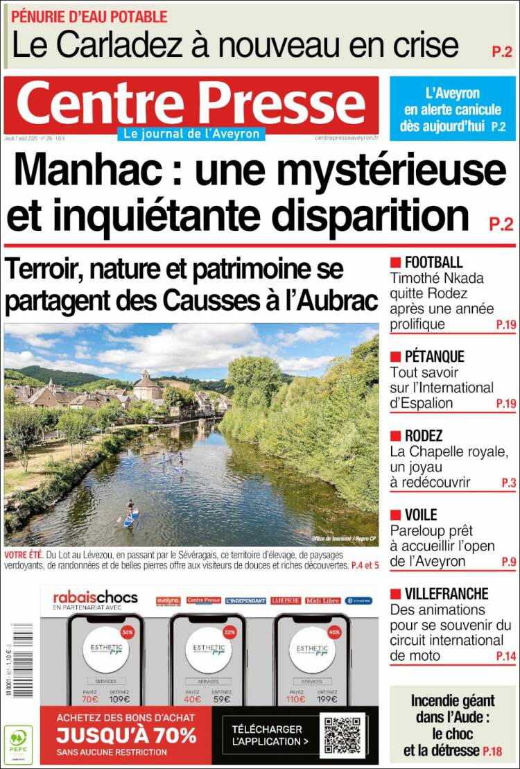 Portada de Centre Presse (France)