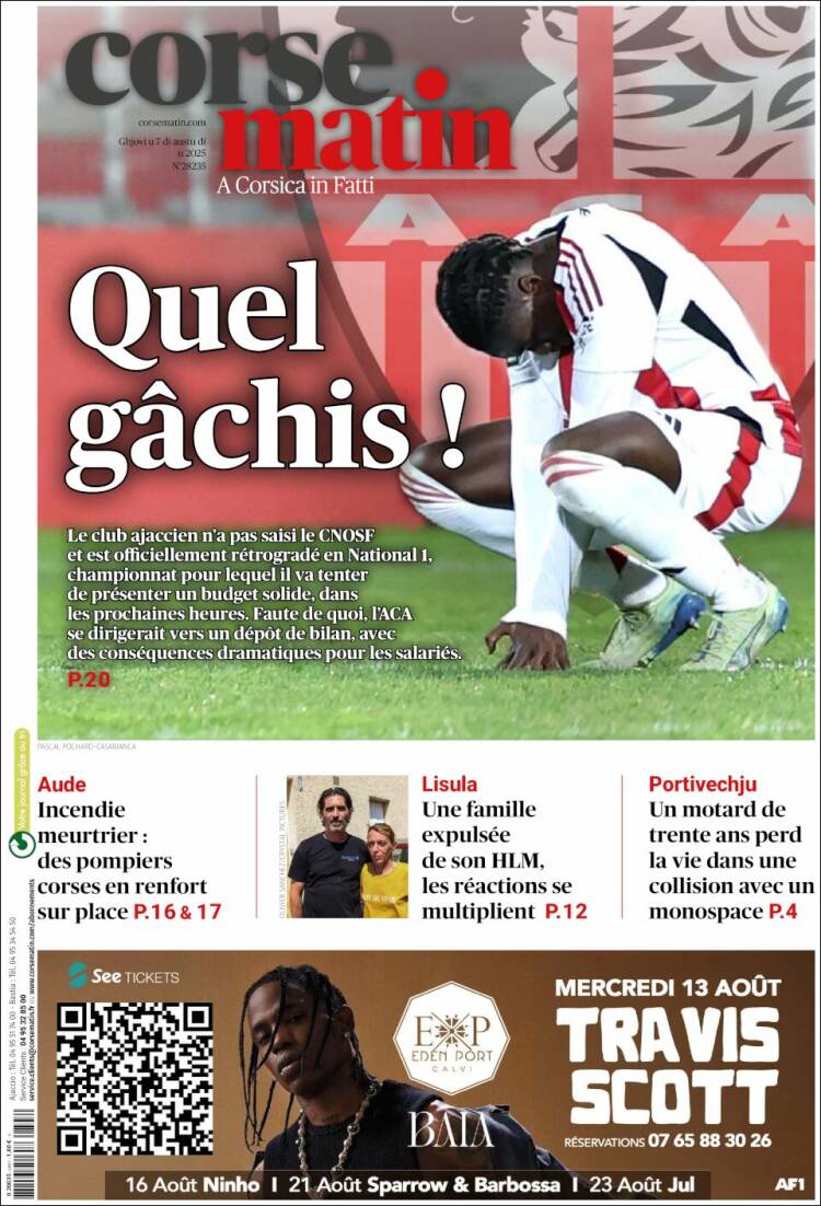 Portada de Corse-Matin (France)