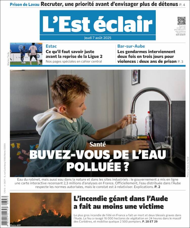 Portada de L'Est Eclair (Francia)