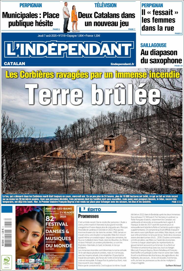 Portada de Le Indépendant (France)