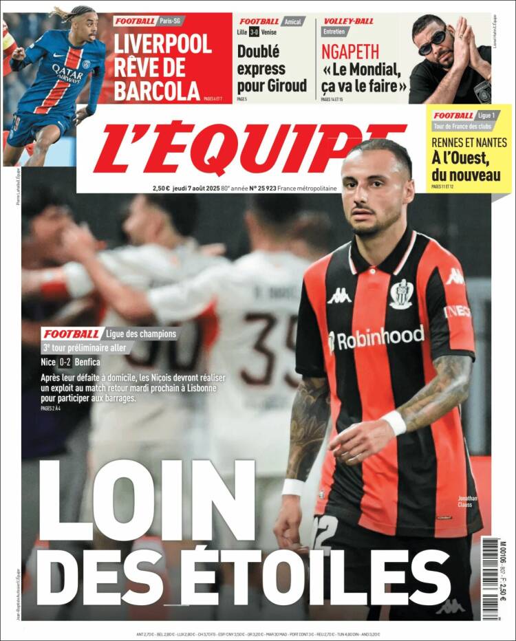 Portada de L'Equipe (France)