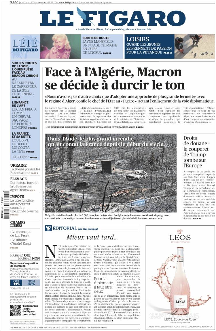 Portada de Le Figaro (France)