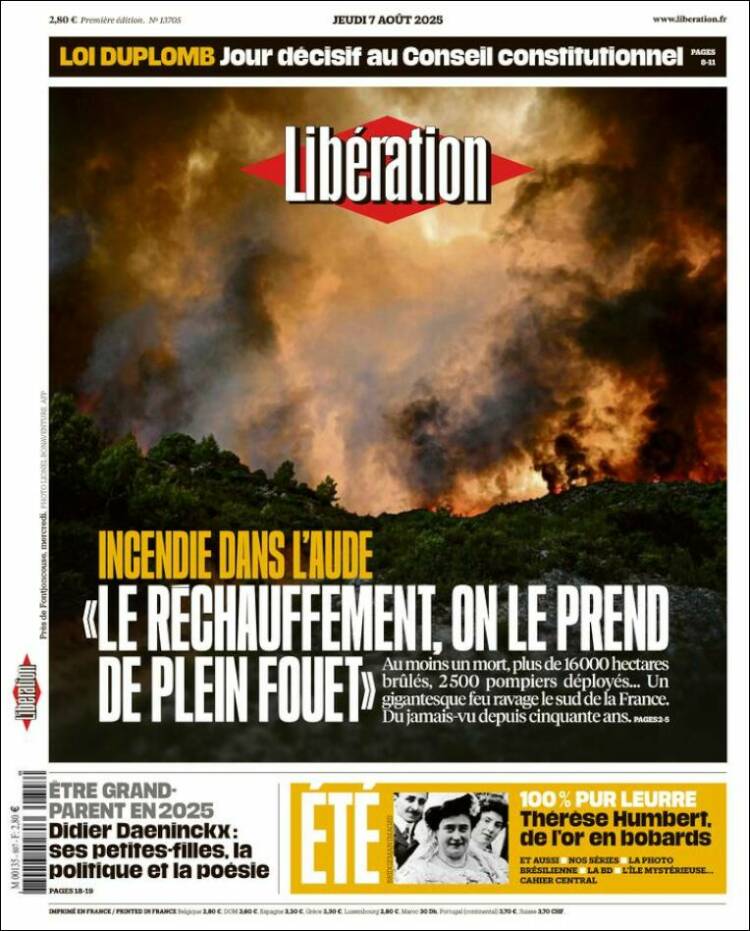 Portada de Libération (France)