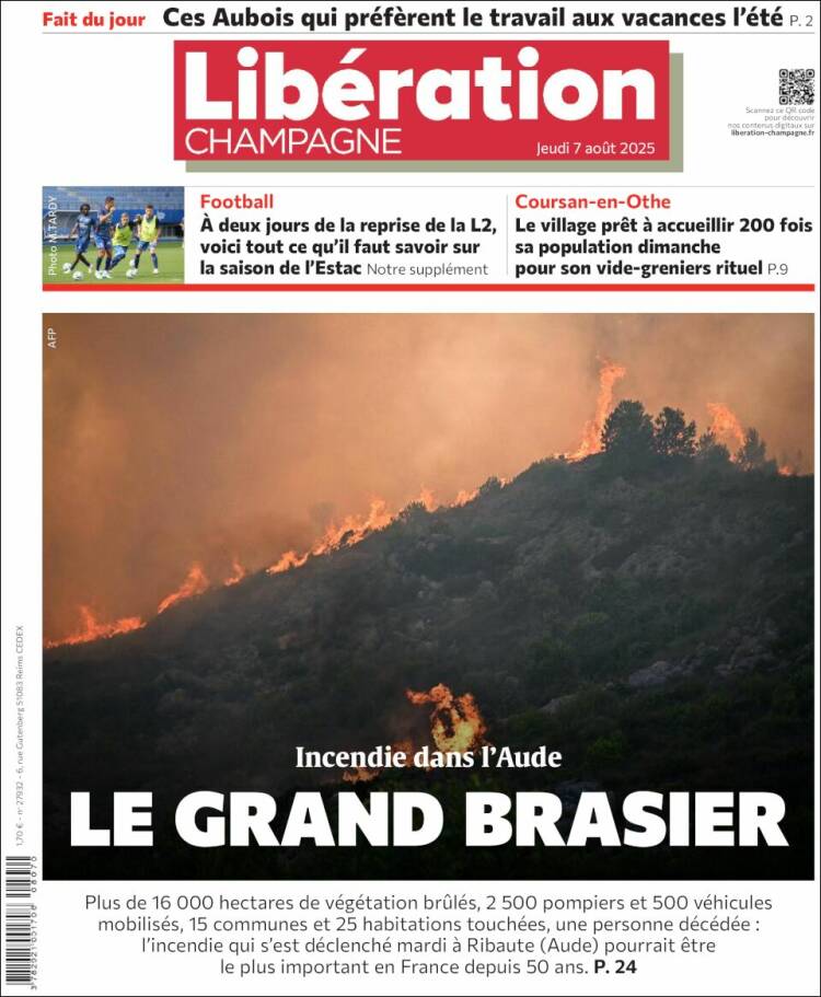 Portada de Libération Champagne (Francia)