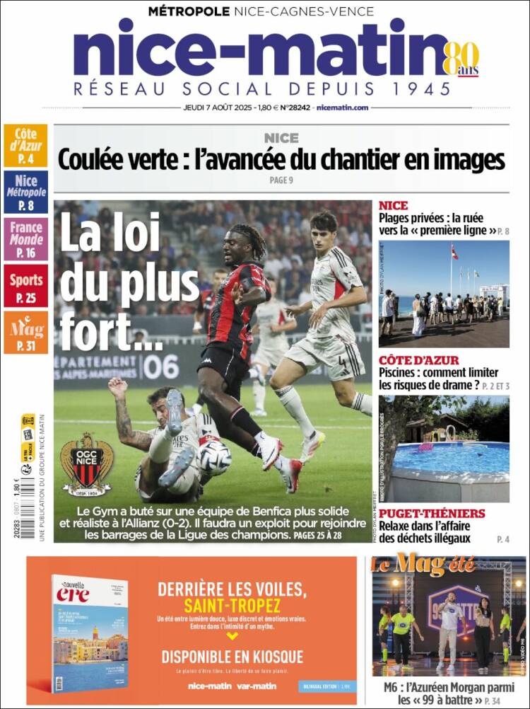 Portada de Nice-Matin (France)