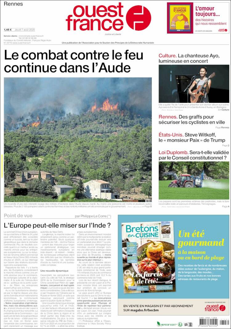 Portada de Ouest France (France)