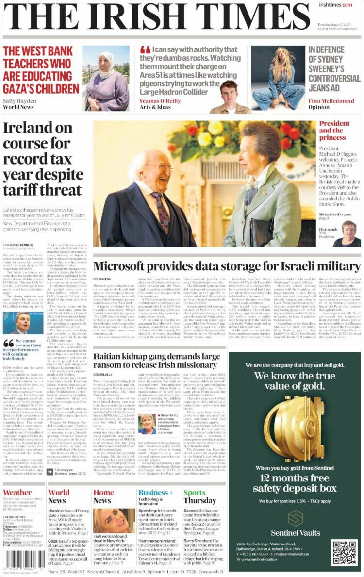 Portada de Irish Times (Ireland)