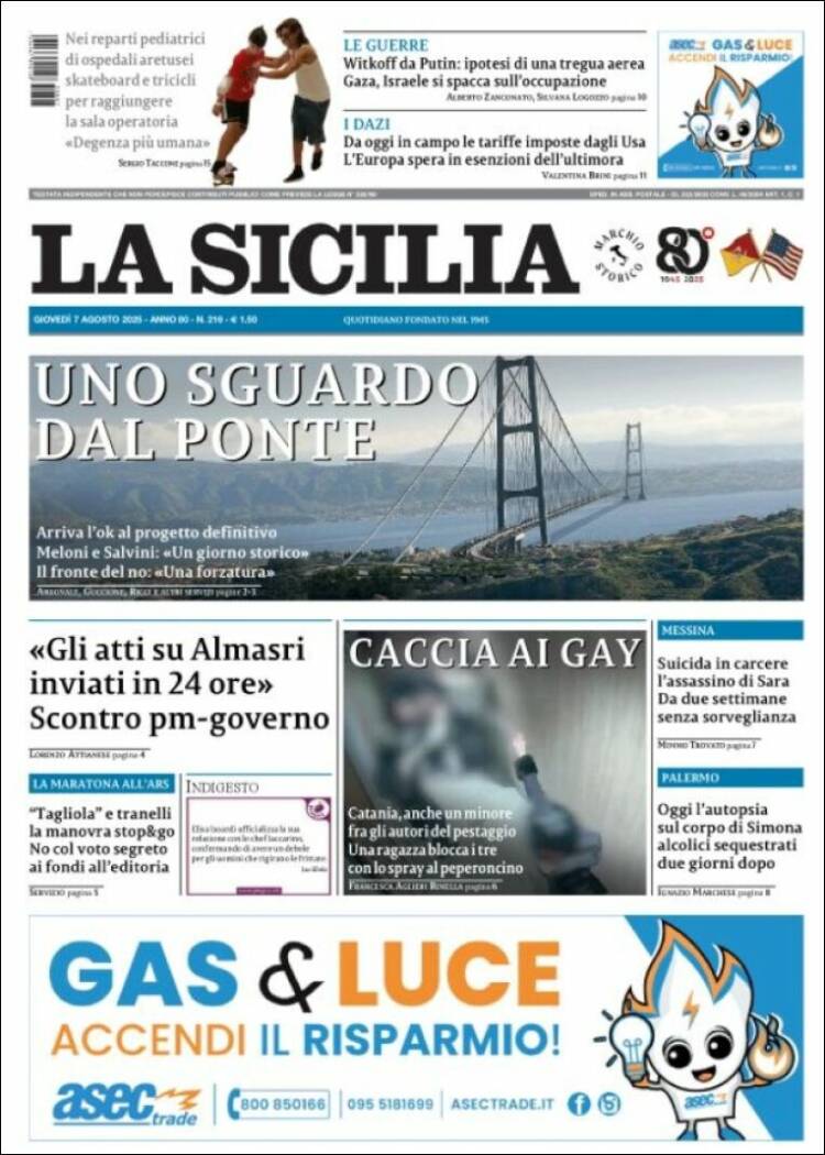Portada de La Sicilia (Italy)