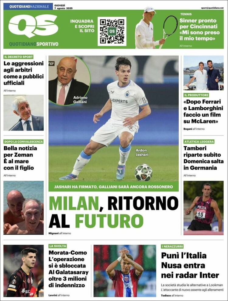 Portada de Quotidiano Sportivo (Italia)