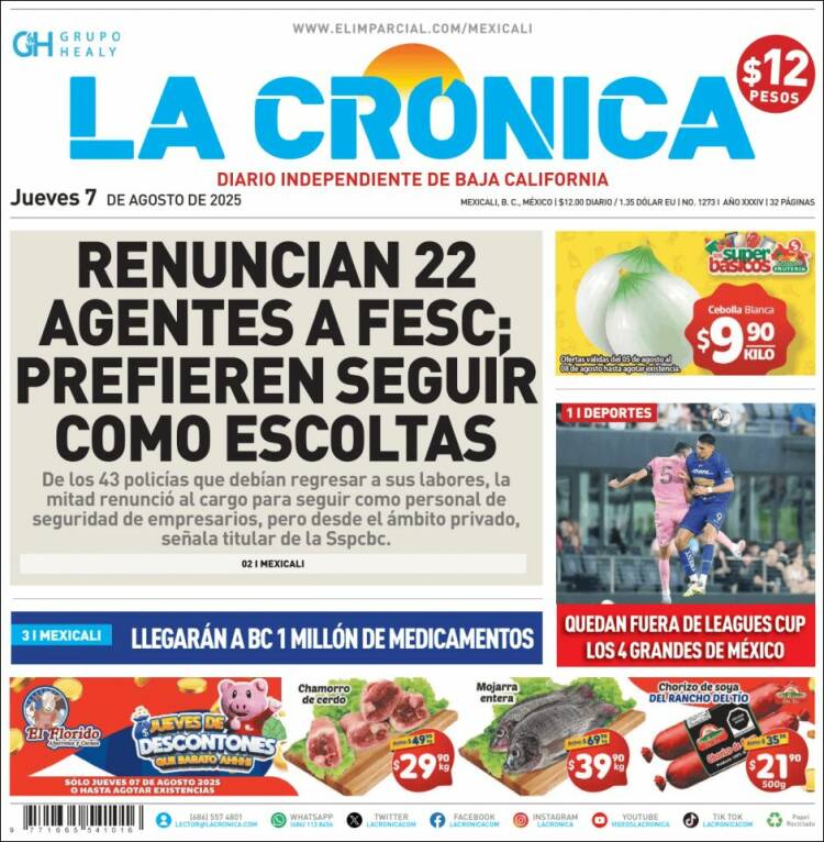 Portada de La Crónica de Baja California (México)