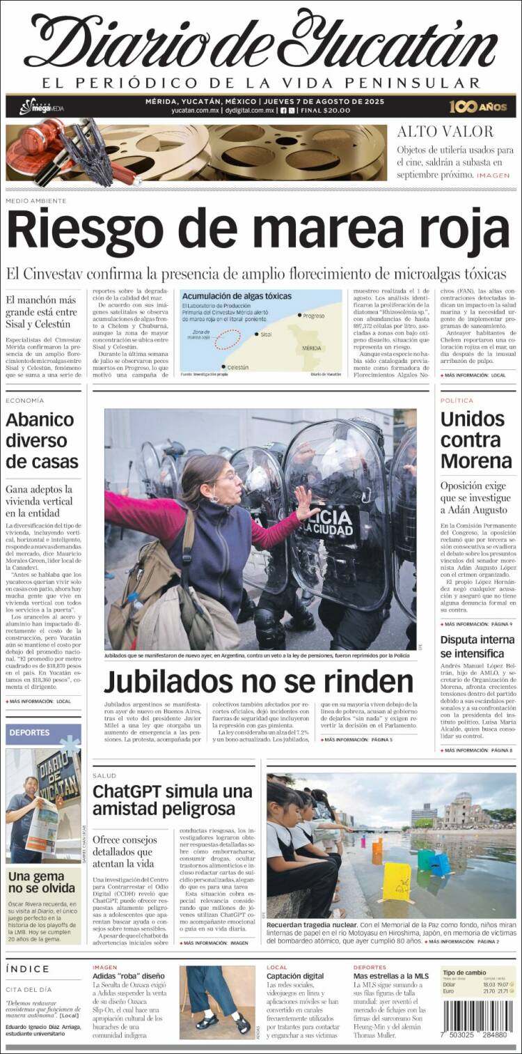 Portada de Diario de Yucatán (Mexico)