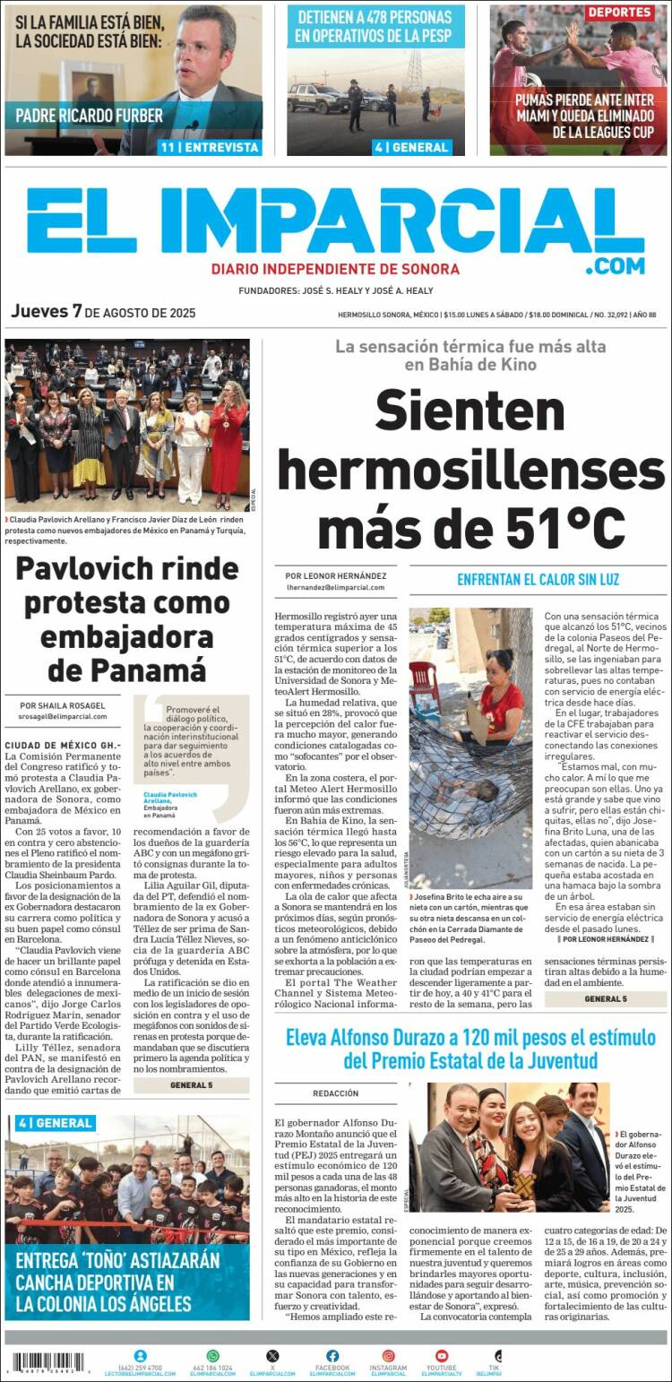 Portada de El Imparcial (Mexico)