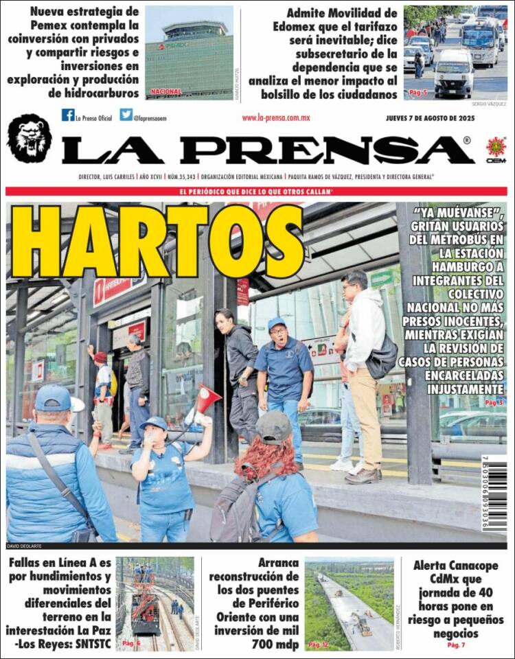 Portada de La Prensa (Mexico)