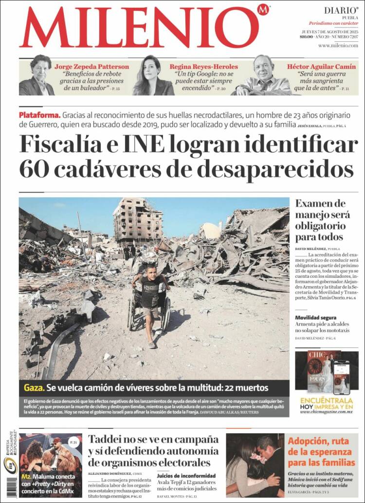 Portada de Milenio de Puebla (México)