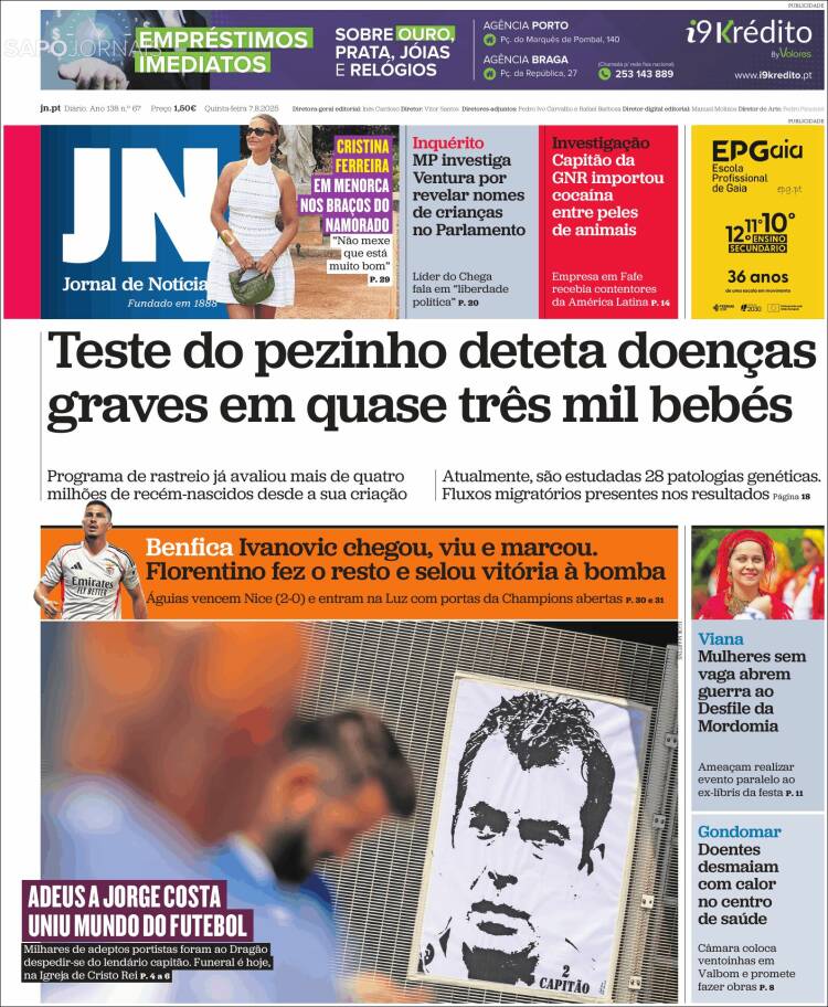 Portada de Jornal de Notícias (Portugal)