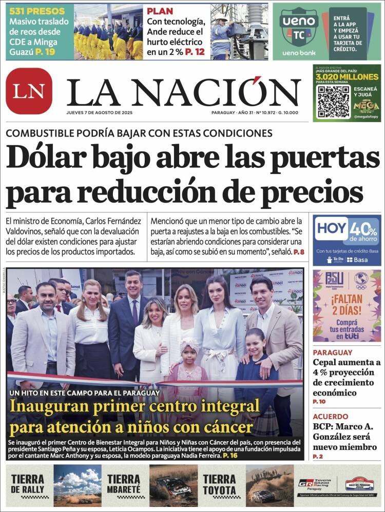 Portada de La Nación (Paraguay)