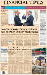 Portada de Financial Times (Royaume-Uni)