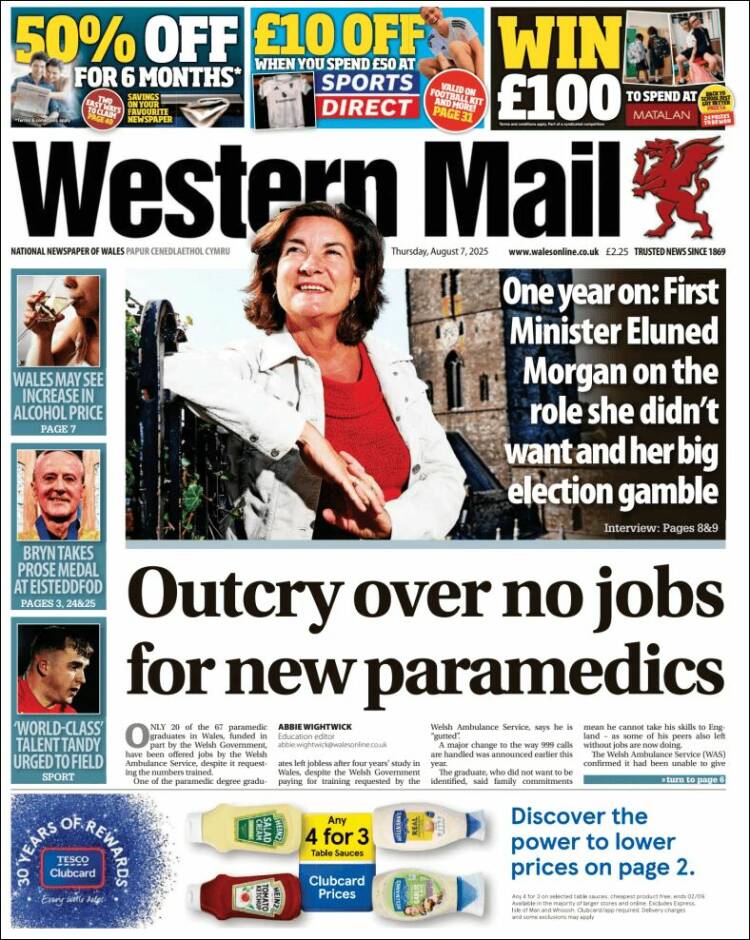 Portada de Western Mail (United Kingdom)