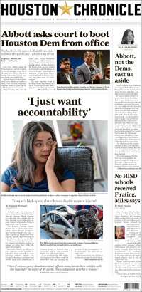 Portada de Houston Chronicle (USA)