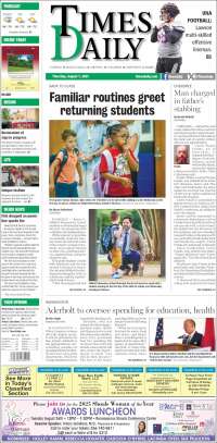 Portada de Times Daily (USA)