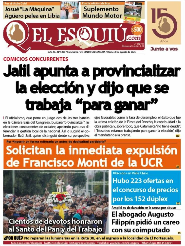 Portada de El Esquiu (Argentine)