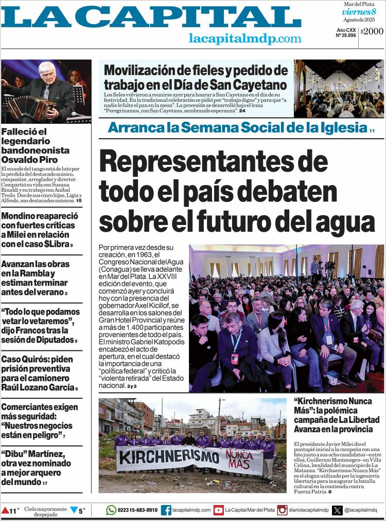 Portada de Diario La Capital - Mar del Plata (Argentina)