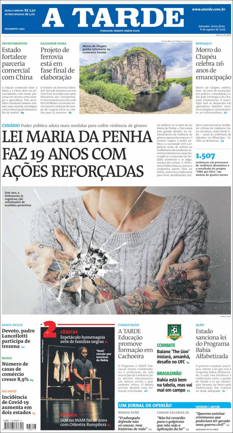Portada de Diário A Tarde (Brasil)