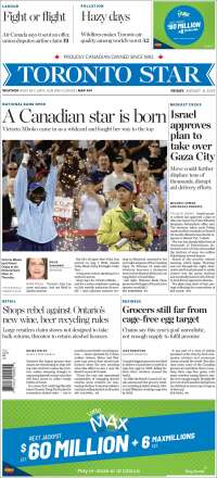 Portada de The Toronto Star (Canada)