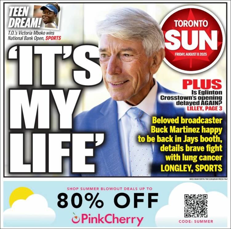 Portada de The Toronto Sun (Canada)
