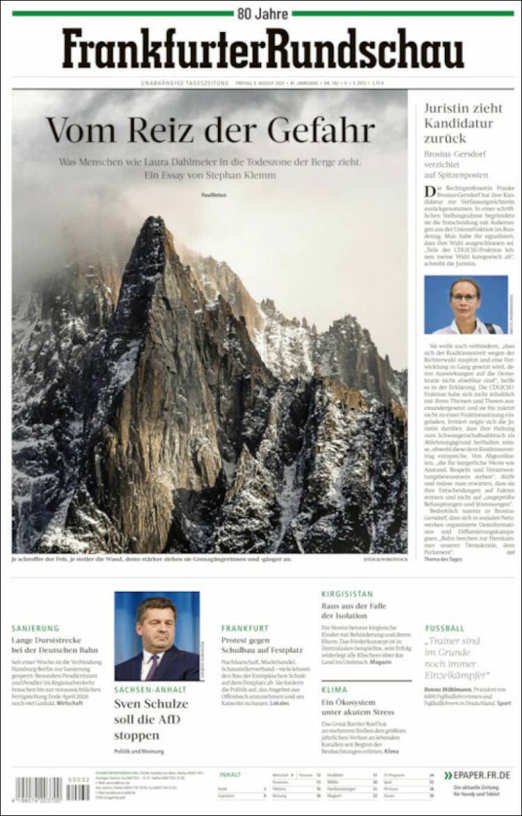 Portada de Frankfurter Rundschau (Germany)