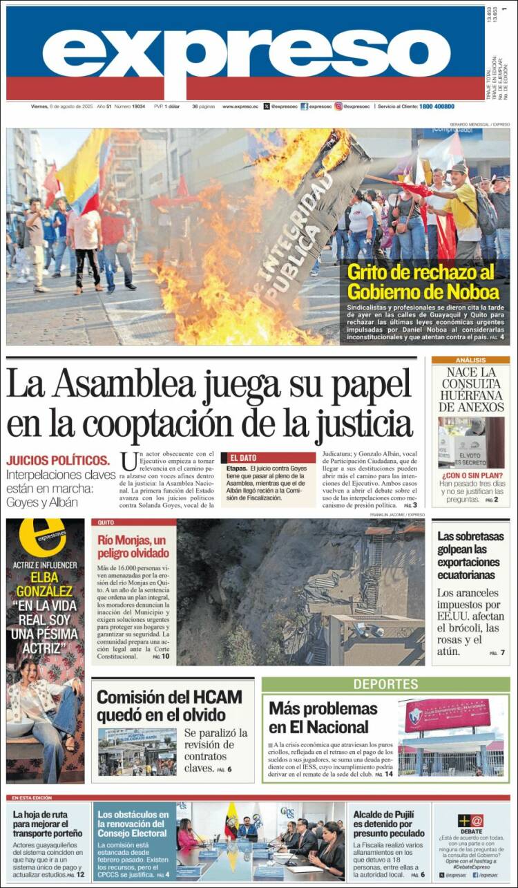 Portada de Expreso (Ecuador)