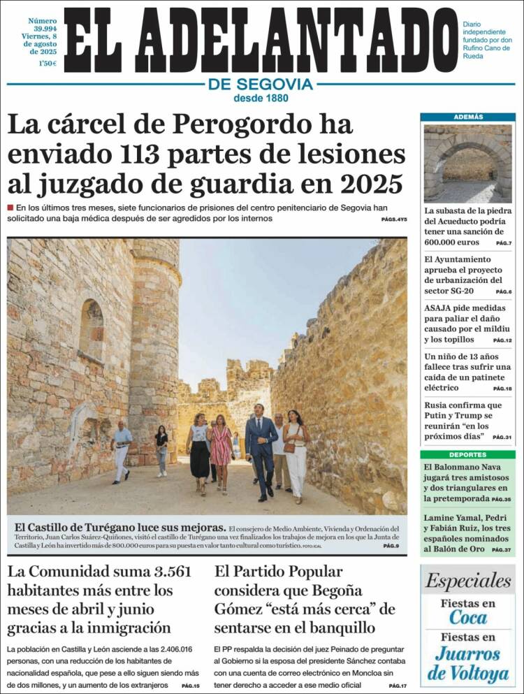 Portada de El Adelantado de Segovia (Spain)
