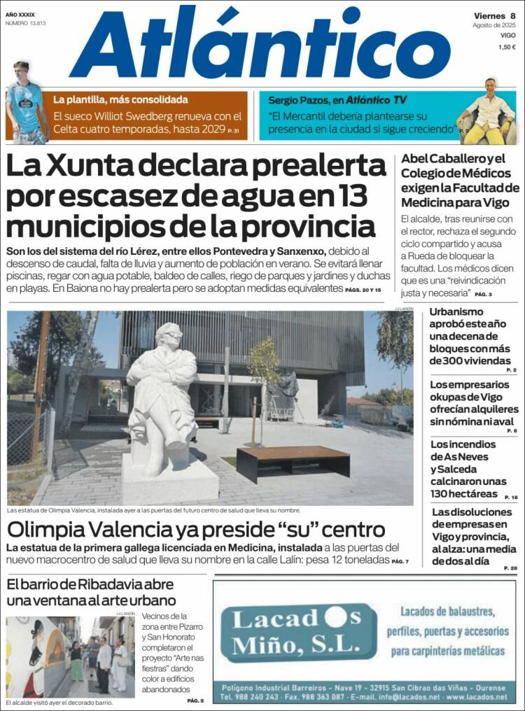 Portada de Atlántico Diario (España)