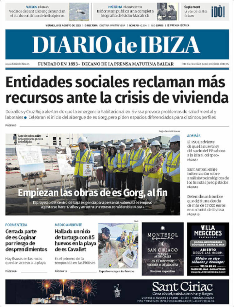 Portada de Diario de Ibiza (España)