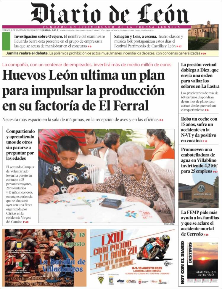 Portada de Diario de León (Spain)