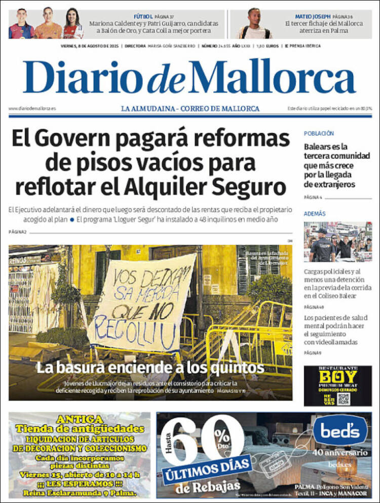 Portada de Diario de Mallorca (Spain)