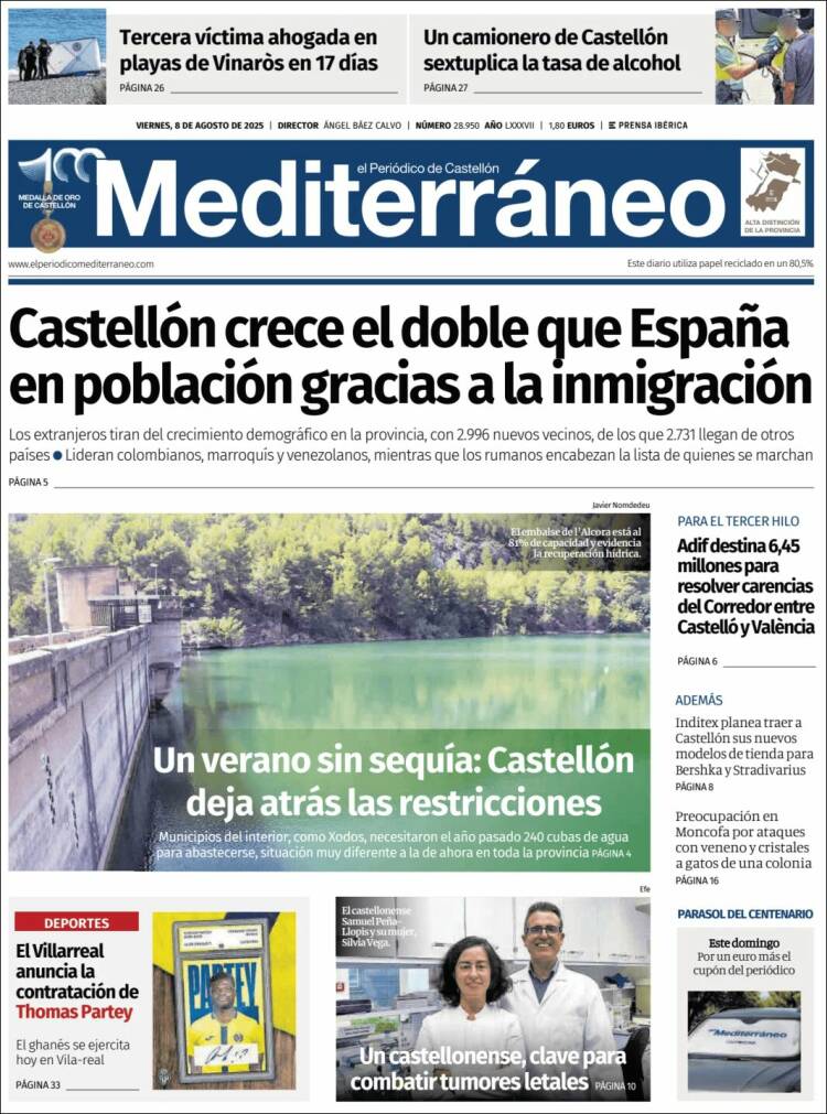 Portada de El Periódico Mediterraneo (Spain)
