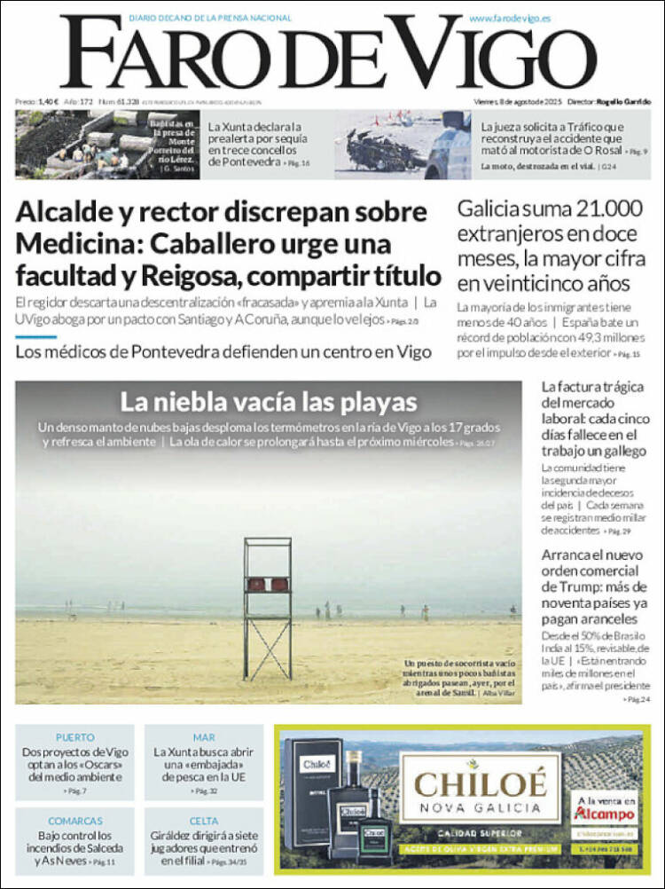 Portada de Faro de Vigo (Espagne)