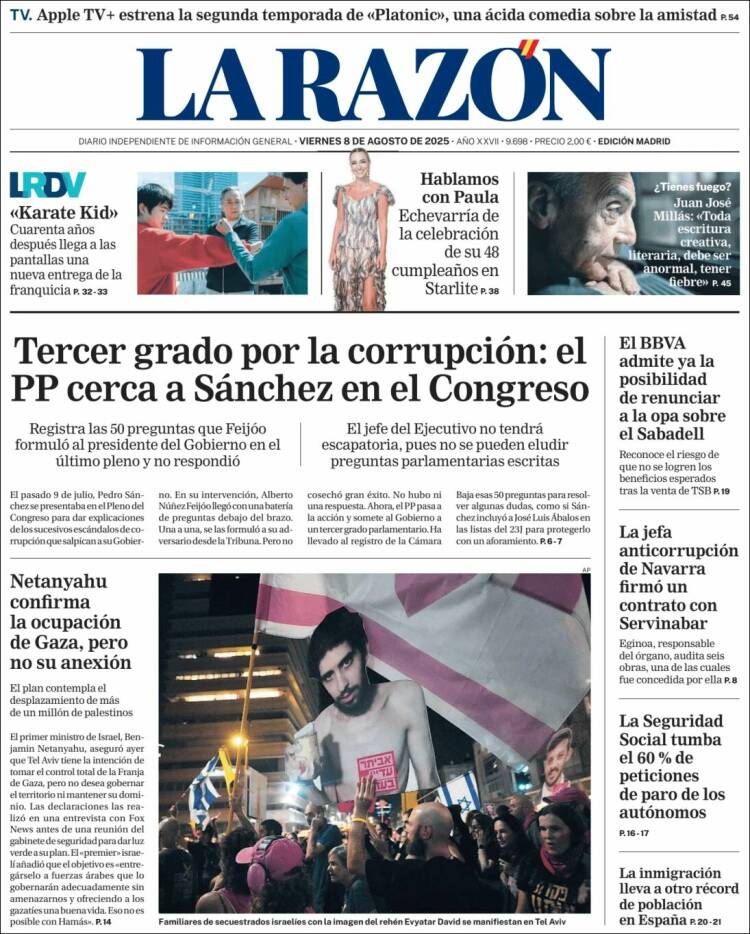 Portada de La Razón (Spain)