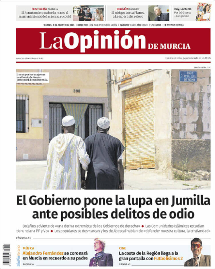 Portada de La Opinión de Murcia (Spain)