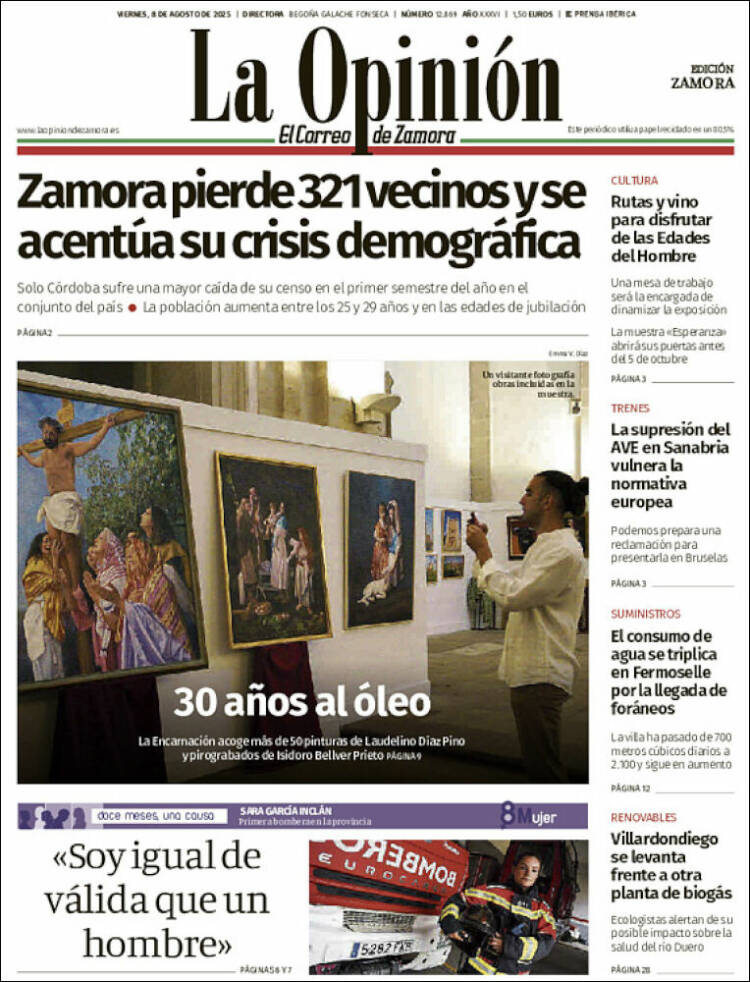 Portada de La Opinión - El Correo de Zamora (Spain)