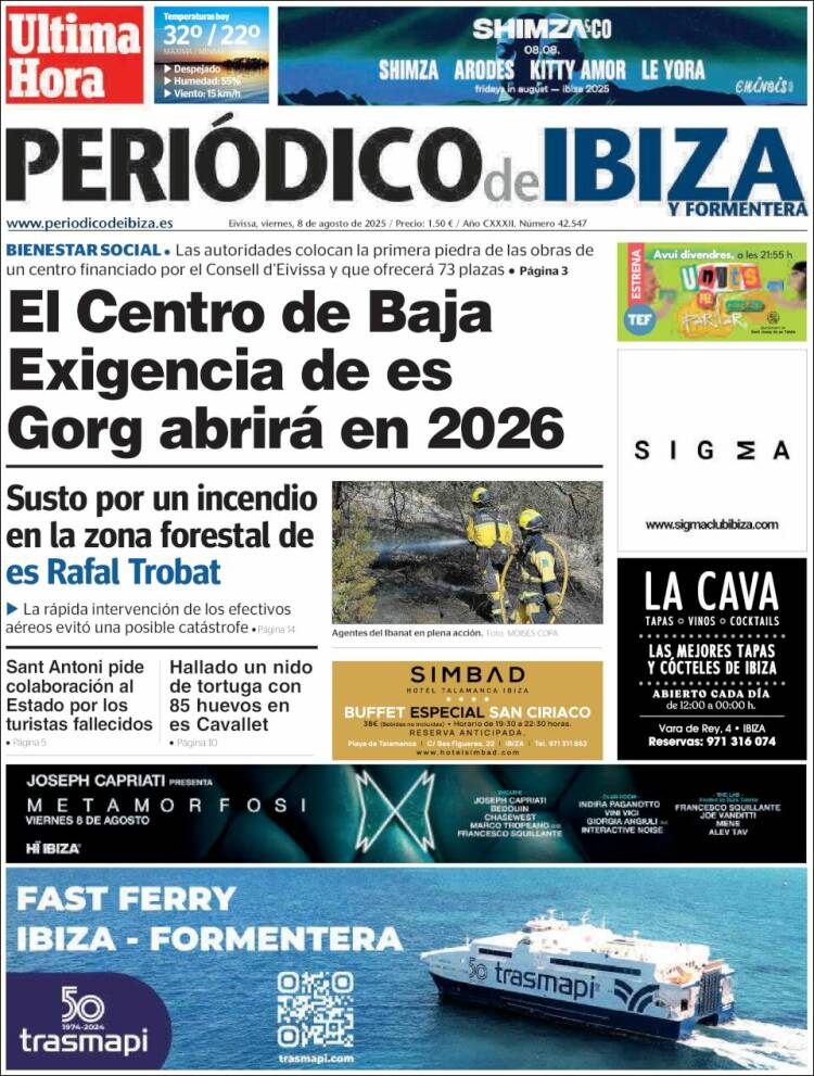 Portada de Periódico de Ibiza (España)