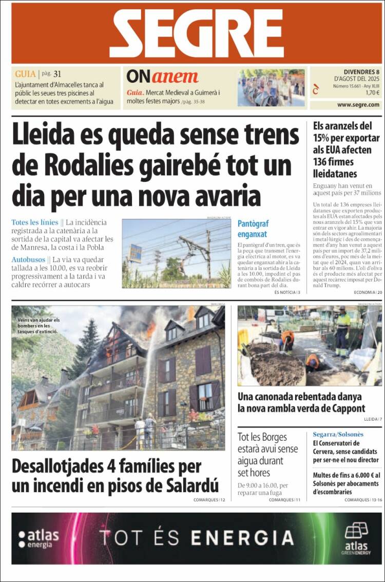 Portada de Segre (Spain)
