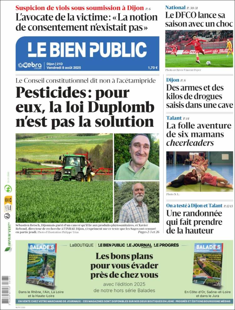 Portada de Le Bien Public (Francia)