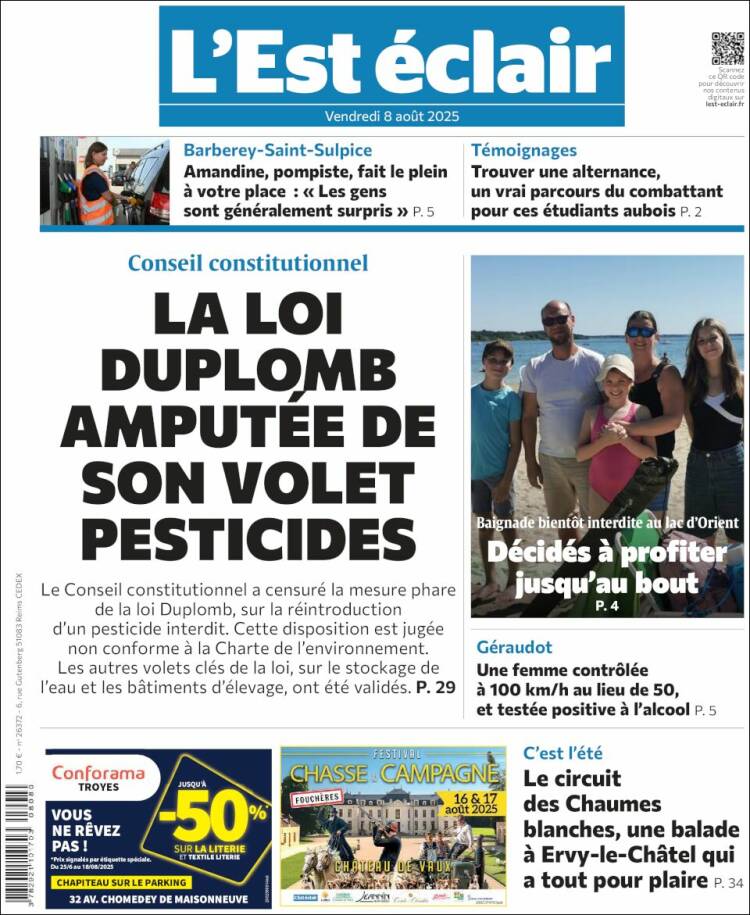 Portada de L'Est Eclair (France)