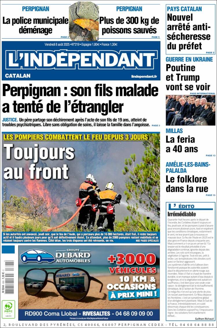 Portada de Le Indépendant (France)