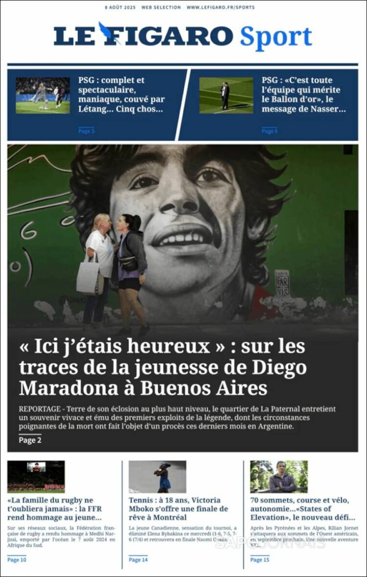 Portada de Le Figaro Sport (Francia)
