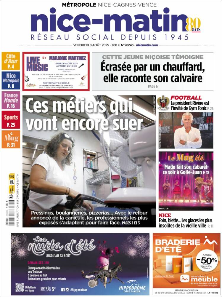 Portada de Nice-Matin (France)