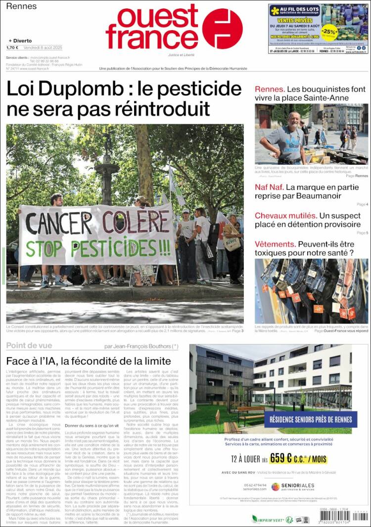 Portada de Ouest France (France)